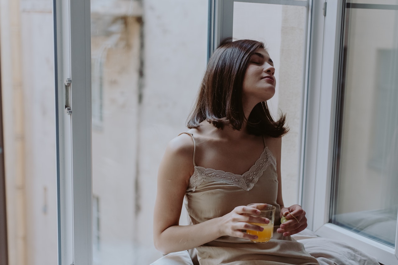 girl with orange juice