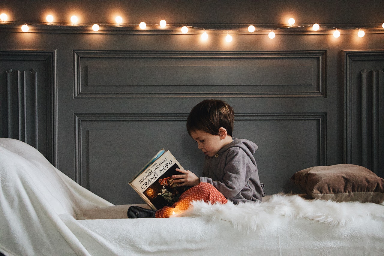 child with books